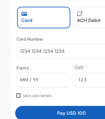 Perfect Denim checkout theme preview, blue primary color on light background